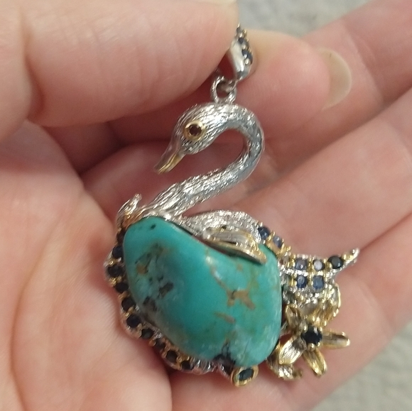 Wonderful genuine Arizona turquoise pendant - Picture 5 of 8
